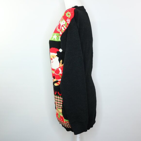 V28 Christmas Sweater Button Front Santa Snowman Tree - Picture 6 of 15